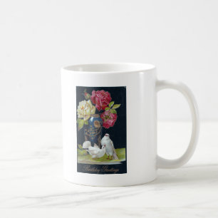 Vase und Tauben Kaffeetasse