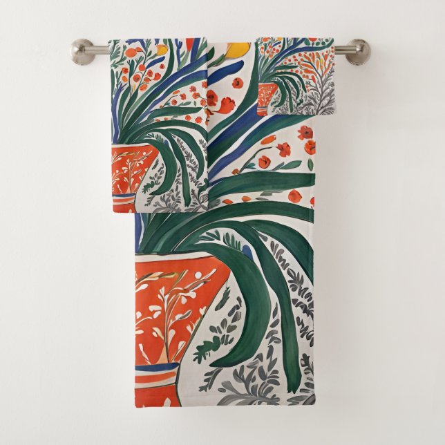 Vase und wild lebende Blume Badhandtuch Set (Insitu)