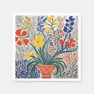 Vase und wild lebende Blume Serviette