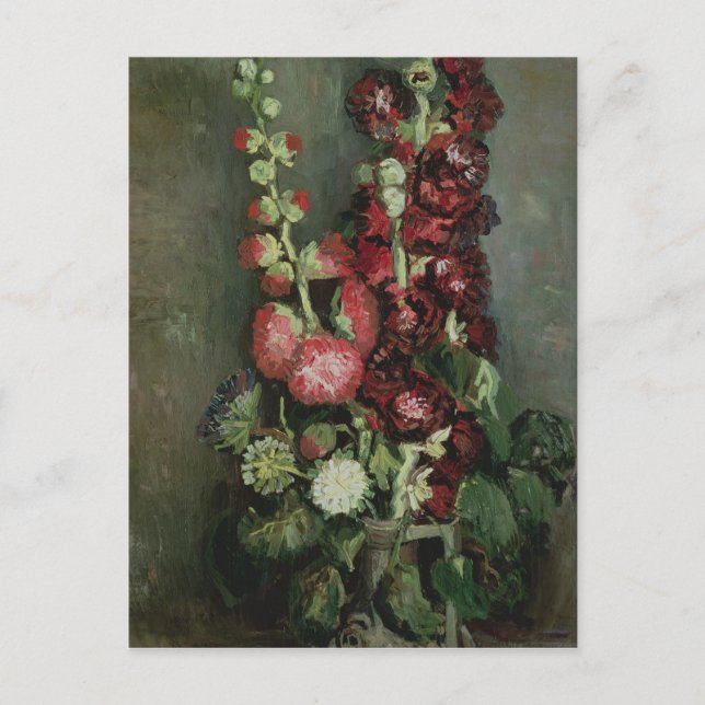 Vase Vincent van Goghs | Hollyhocks, 1886 Postkarte (Vorderseite)