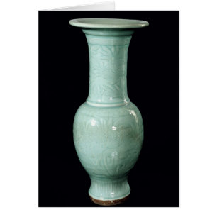Vase vitrée Celadon, dynastie Yuan