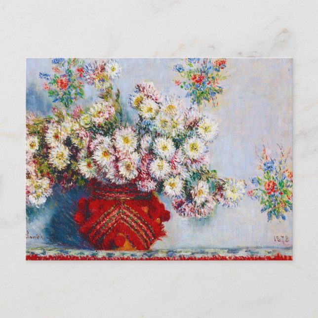 Vase von Chrysanthema Claude Monet Postkarte (Vorderseite)