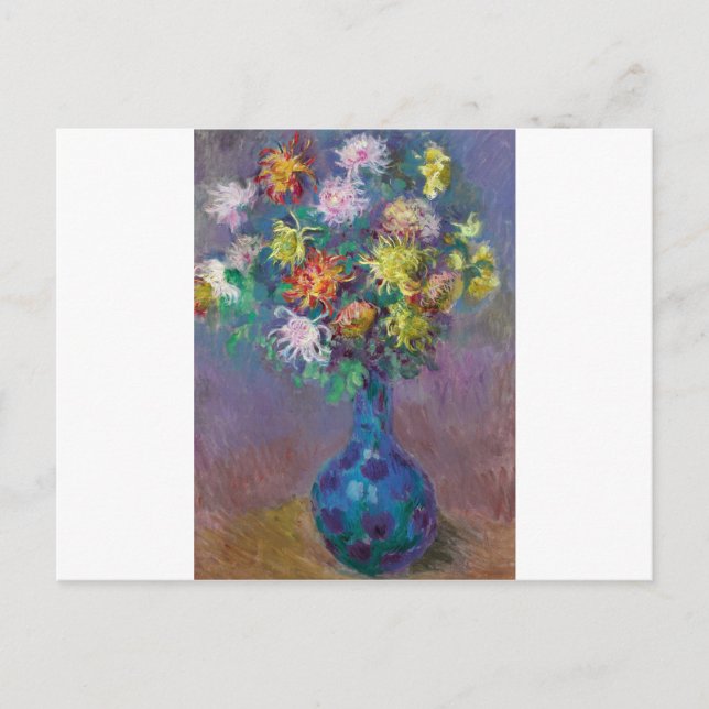 Vase von Chrysanthema Claude Monet Postkarte (Vorderseite)