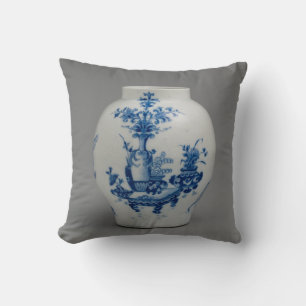 Vase White Blue Gray Throw Kissen