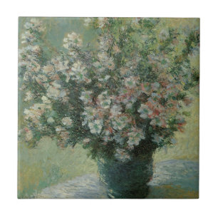 Vasengesteck mit Blumen von Claude Monet Fliese