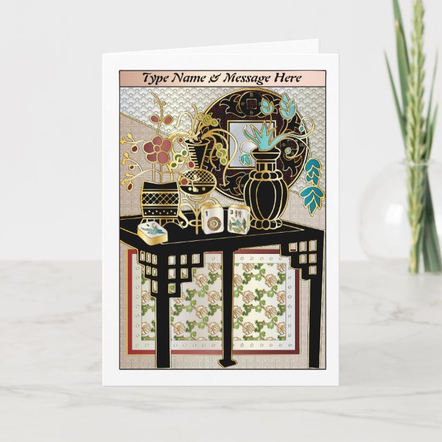 Vases Mah Jongg 01 Carte personnalisable (Devant)