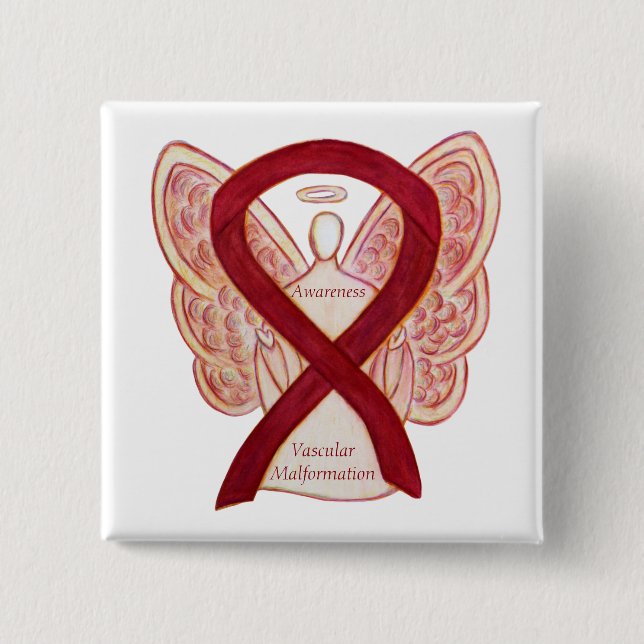 Vaskuläre Malformation Bewusstsein Ribbon Angel Bu Button (Vorderseite)