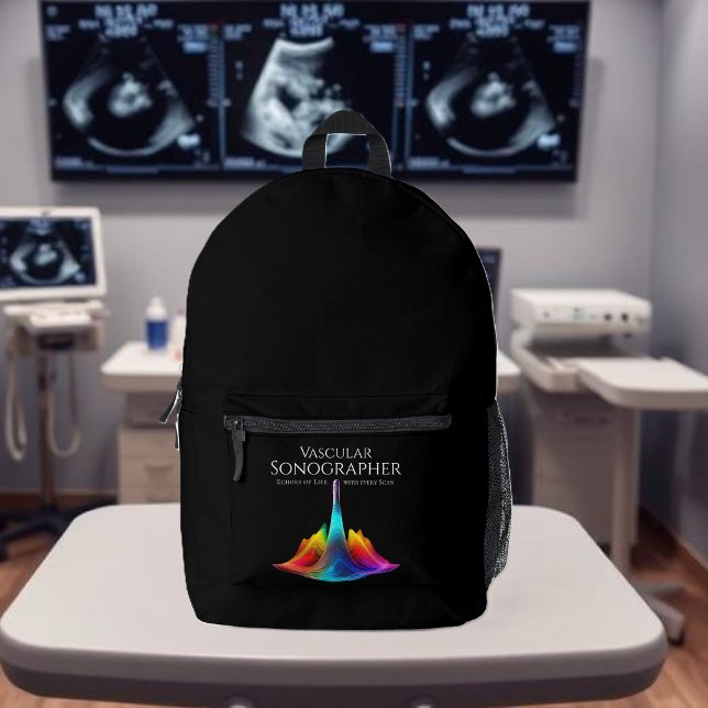 Vaskuläre Sonographen-farbige Ultraschallwellen Bedruckter Rucksack (Vascular Sonographer-Colorful Ultrasound Waves Printed Backpack)