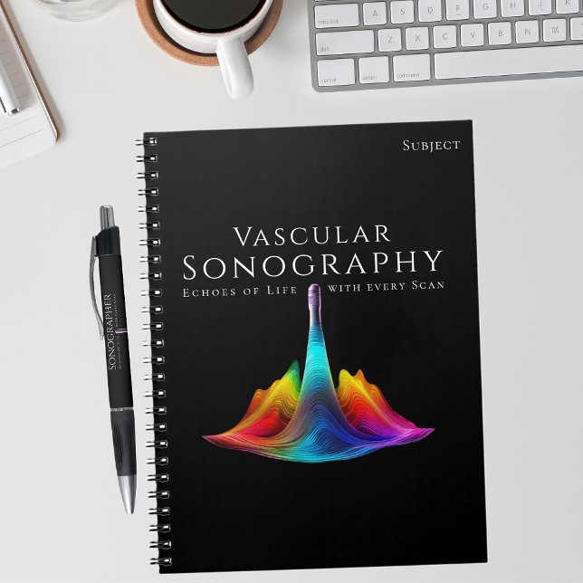 Vaskuläre Sonographen-farbige Ultraschallwellen Notizblock (Vascular Sonographer-Colorful Ultrasound Waves Notebook)