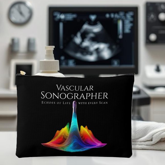 Vaskuläre Sonographen-farbige Ultraschallwellen Zubehörtasche (Vascular Sonographer-Colorful Ultrasound Waves Accessory Pouch)
