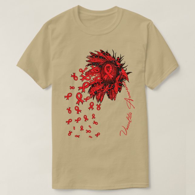 Vaskulitis Bewusstsein Sonnenblumen Band Blume fal T-Shirt (Design vorne)