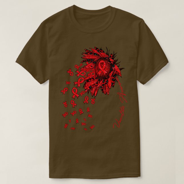 Vaskulitis Bewusstsein Sonnenblumen Band Blume fal T-Shirt (Design vorne)