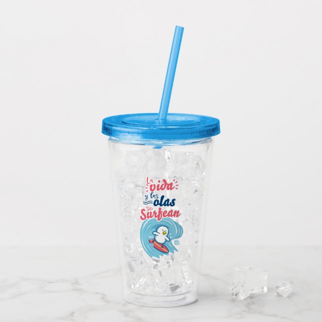 Vaso acrílico│La vida y la solas se surfean Acryltrinkbecher (Rückseite Ice)