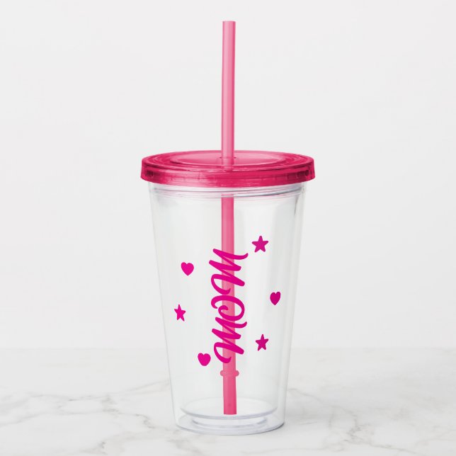 Vaso Acrílico Mom para el Día de las Madres Acryltrinkbecher (Vorderseite)