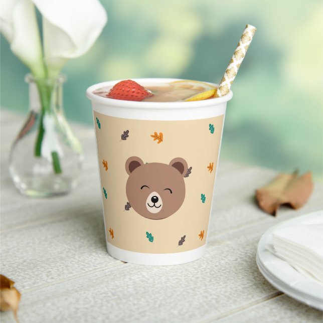 Vasos De Papel Baby Shower, Animales del Bosque Pappbecher (In Situ)