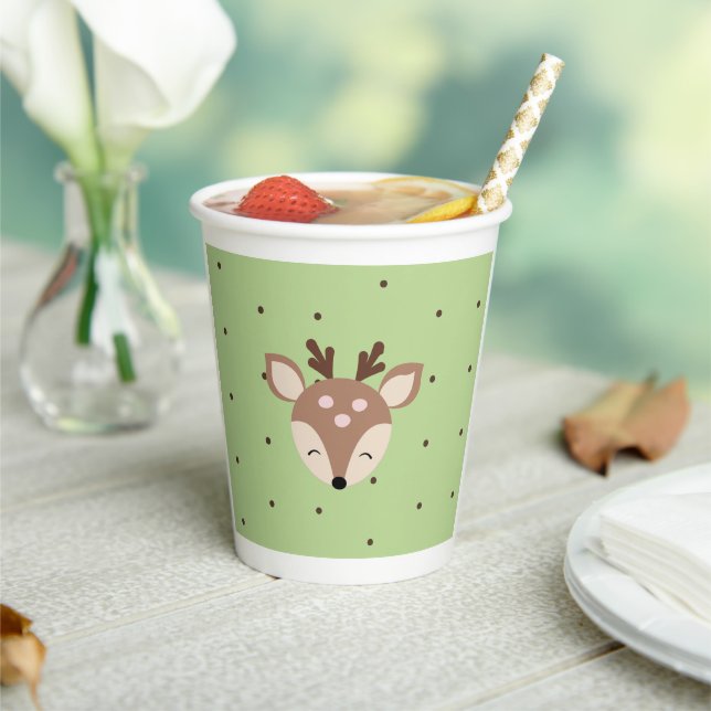 Vasos De Papel Baby Shower, Animales del Bosque Pappbecher (In Situ)