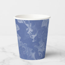 Vasos de papel efecto marmolado azul