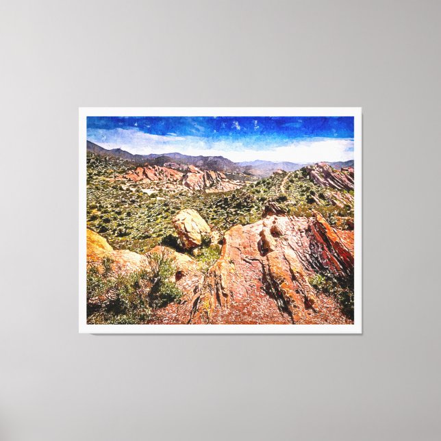 Vasquez Rocks Watercolor Leinwanddruck (Vorderseite)