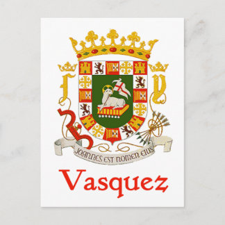 Vasquez Schild von Puerto Rico Postkarte