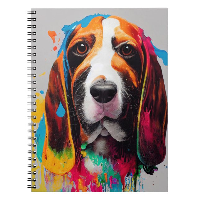 Vasset Hound Dog Pet Niedlich Adorable Animal Comp Notizblock (Vorderseite)
