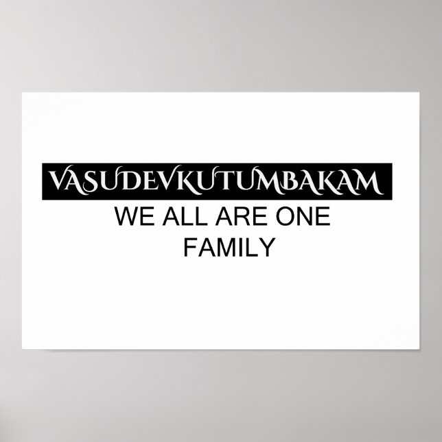 Vasudevkutumbakam wall art- Sanskrit Quote Poster  (Devant)