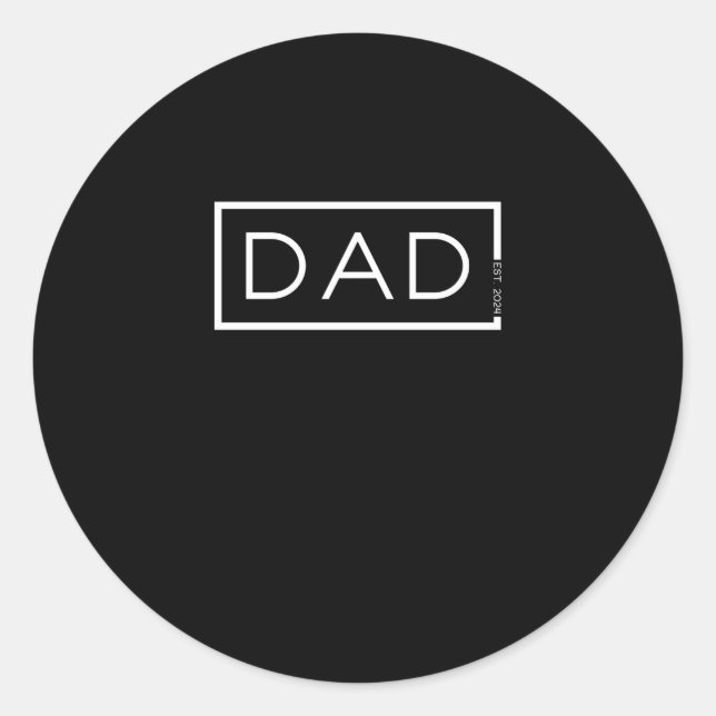 Vater 2024 Ladung Vater 2024 New Dad Est. 2024 Runder Aufkleber (Vorderseite)