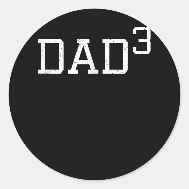 Vater 3 - Funny Vater Outfit Daddy von drei Gesche Runder Aufkleber (Vorderseite)