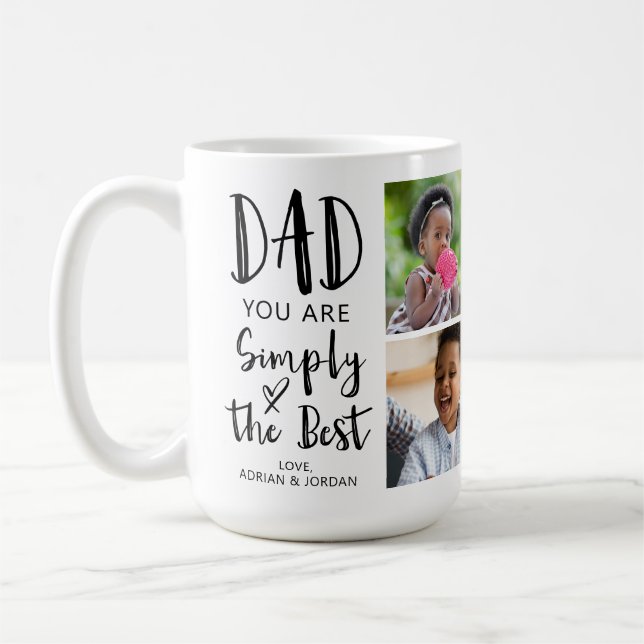 Vater 4 Fotos einfach die beste Lösung Kaffeetasse (Links)