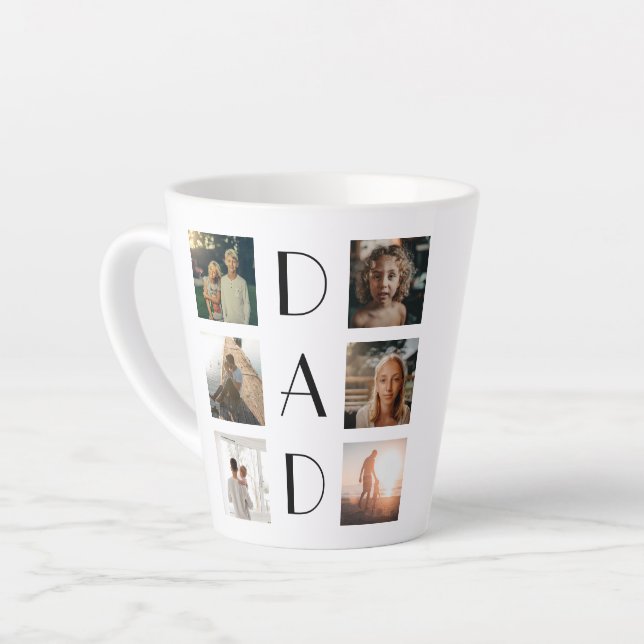 Vater 6 FotoCollage Niedlich Eleganter Vater Tag Milchtasse (Linke Ecke)