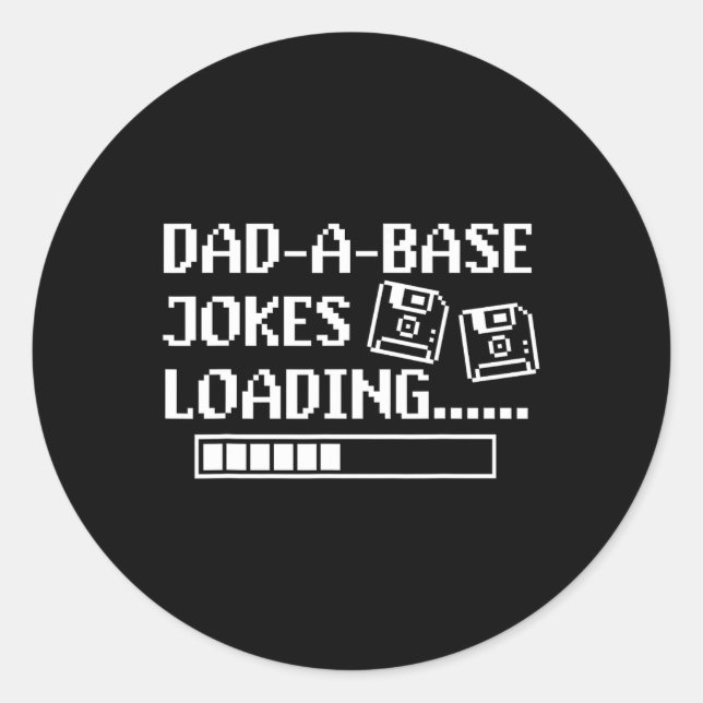 Vater-a-base Jokes Loading Retro Funny Cringe Vate Runder Aufkleber (Vorderseite)
