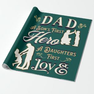 Vater A Son's erste A Daughters erste Liebe Geschenkpapier