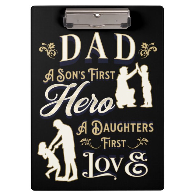 Vater A Son's erste A Daughters erste Liebe Klemmbrett (Vorderseite)