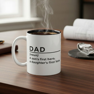 Vater A Son's erster Held A Daughter's erste Liebe Zweifarbige Tasse