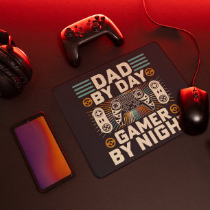 Vater am Tag des Vaters Gamer am Abend Mousepad