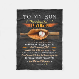 Vater an meinen Sohn glaubt an euch selbst Basebal Fleecedecke