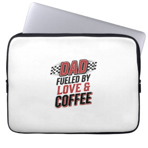 Vater, angetrieben von Liebe und Kaffee, Rennshirt Laptopschutzhülle