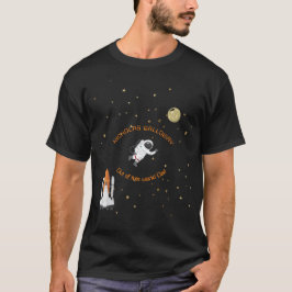 Vater Astronaut Moon Rocket Monogram Solar System T-Shirt