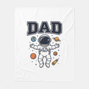 Vater Astronaut Weltraum Vektor-Shirt-Design_1 Fleecedecke