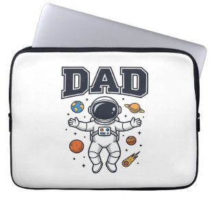 Vater Astronaut Weltraum Vektor-Shirt-Design_1 Laptopschutzhülle