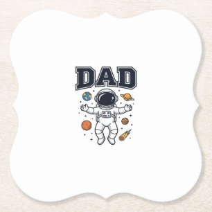 Vater Astronaut Weltraum Vektor-Shirt-Design_1 Untersetzer