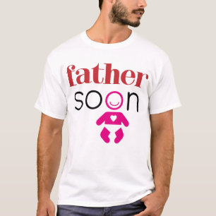 Vater bald Future Baby Girl Red Pink Black Funny T-Shirt