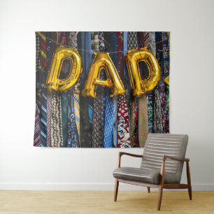 Vater-Balloons in Gold mit farbenfrohen Neckstrass Wandteppich