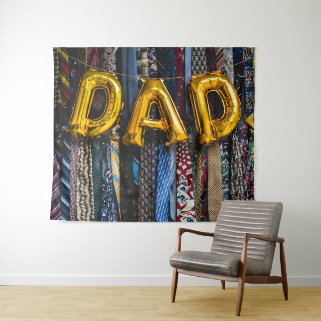 Vater-Balloons in Gold mit farbenfrohen Neckstrass Wandteppich (Beispiel (Horizontal))