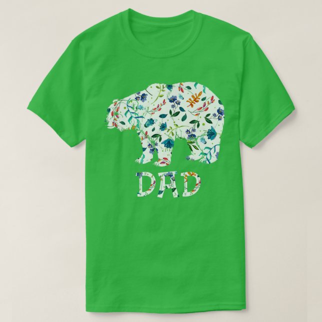Vater Bären Blumengeschenke Übereinstimmung Famili T-Shirt (Design vorne)