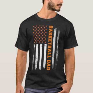 Vater Basketball USA US-Flagge Basketball T-Shirt