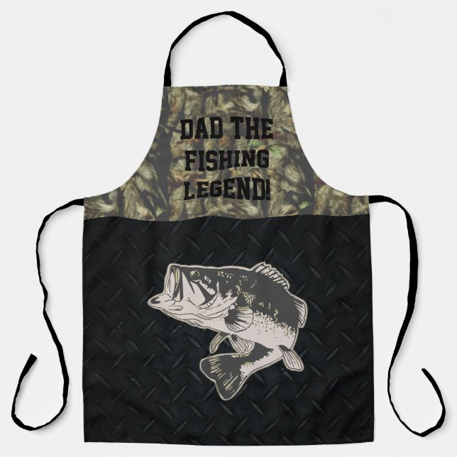 Vater Bass Fischen Legende Sportliche Camouflage Schürze (Vorderseite)
