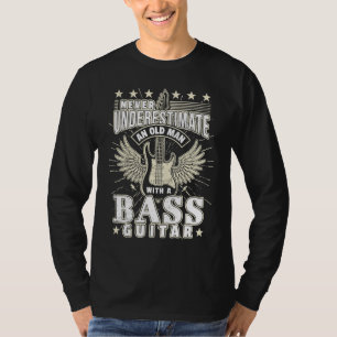 Vater Bassspieler Papa Alter Mann Bassgitarre Elek T-Shirt