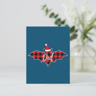 Vater Bat Christmas Papa Pajama Roter Kariert Buff Postkarte
