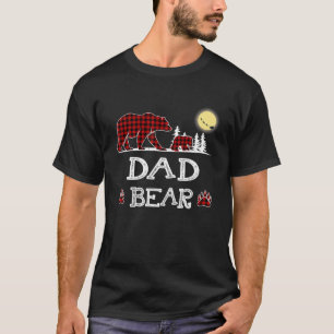 Vater Bear Christmas Pajama Roter Kariert Buffalo T-Shirt