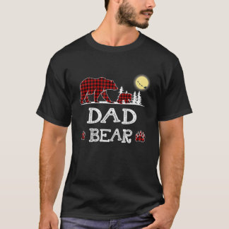 Vater Bear Christmas Pajama Roter Kariert Buffalo T-Shirt